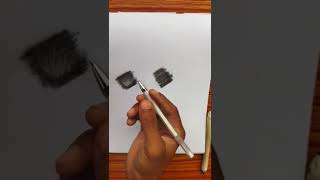 white charcoal pencil VS white gel pen // #shorts