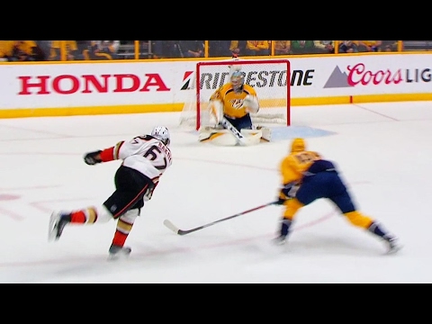 Rakell blasts one past Rinne to kick off Game 4 scoring