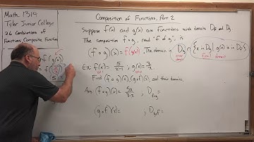 2.6.7 Combinations of Functions; Function Composition – Composition of Functions, Part 2