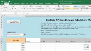 Calculate ZIP Code Distances in Excel