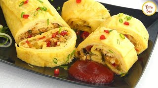 Best Rolled Egg Omelette Recipe-Stuffed Japanese Egg omelet Roll by Tiffin Box