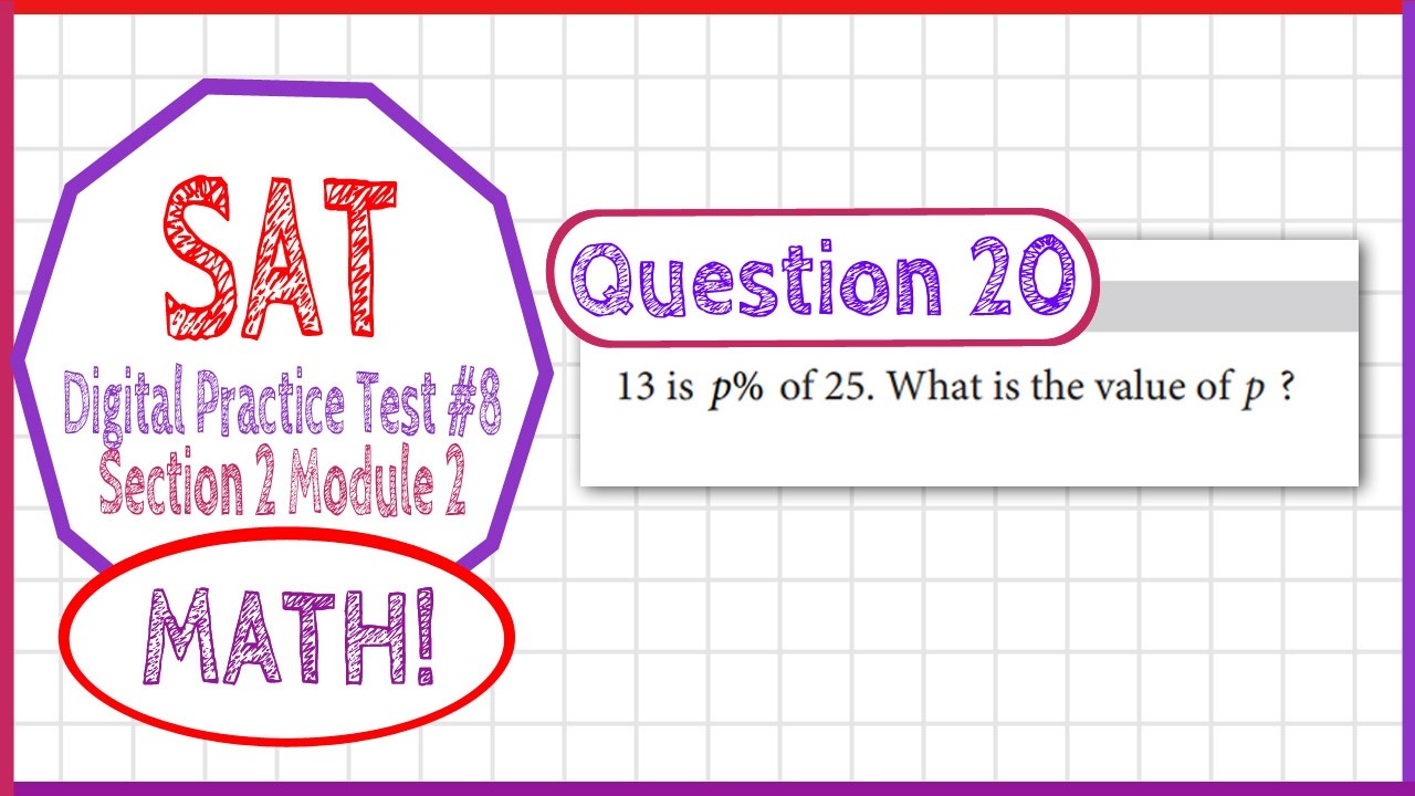 Question 20 from SAT Digital Practice Test 9, MATH Section 2 Module 1 ...