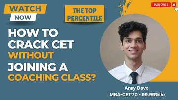 Cracking CET without Coaching Classes | Anay Dave | 99.99%iler JBIMS Alumni