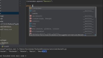 Curso de Python, Aula08, (Listas e instrução For)