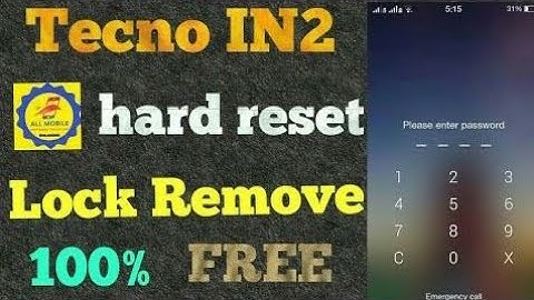 Tecno in2 pattern unlock hard reset