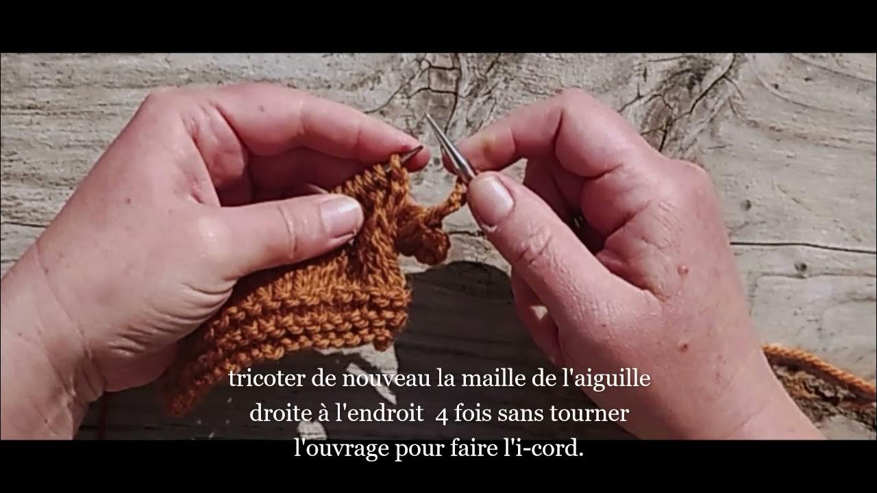 Rabattre le dernier rang du Châle Plaisir avec une icord sur une maille. YouTube