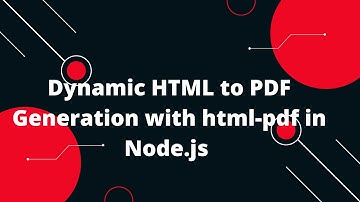 📄 Convert HTML to PDF in Node.js with html-pdf 🚀 Step-by-Step Tutorial!