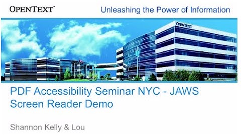 PDF Accessibility Seminar NYC   JAWS Screen Reader Demo