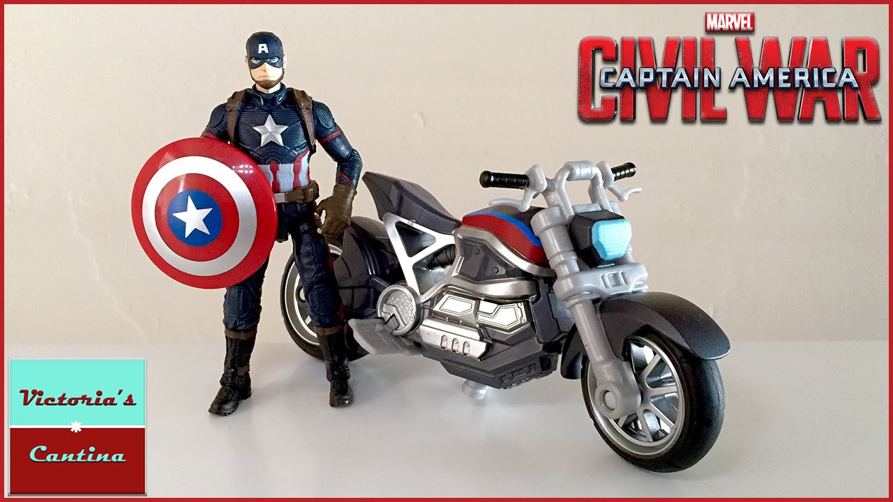 Captain American Civil War 3.75" Figure with Motorcycle Review - YouTube