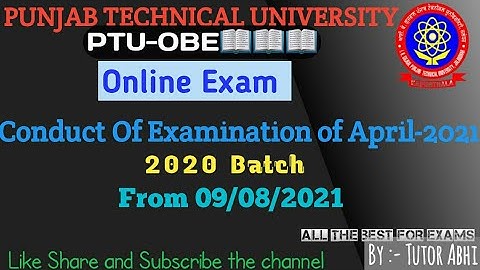 🔴PTU-OBE | 2020 Exam Batch OBE Mode | Pending Exam of NOV-2020 | Exam Date | Total Questions Asked