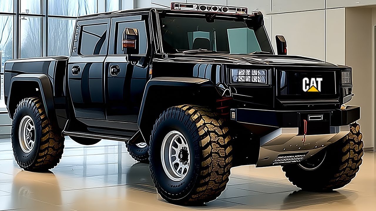 Новый пикап Caterpillar 2026 года – мощный рабочий зверь для строительных площадок в черном цвете.