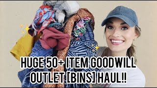 HUGE 50 Item Goodwill Outlet [Bins] Thrift Haul!! Amazing Finds to Resell on Poshmark for a Profit $