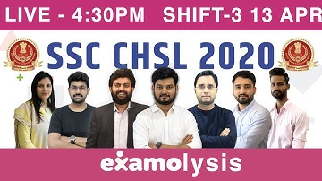 Examolysis | SSC CHSL 2020 | Exam Question | Shift 3 | 13 APR 2021
