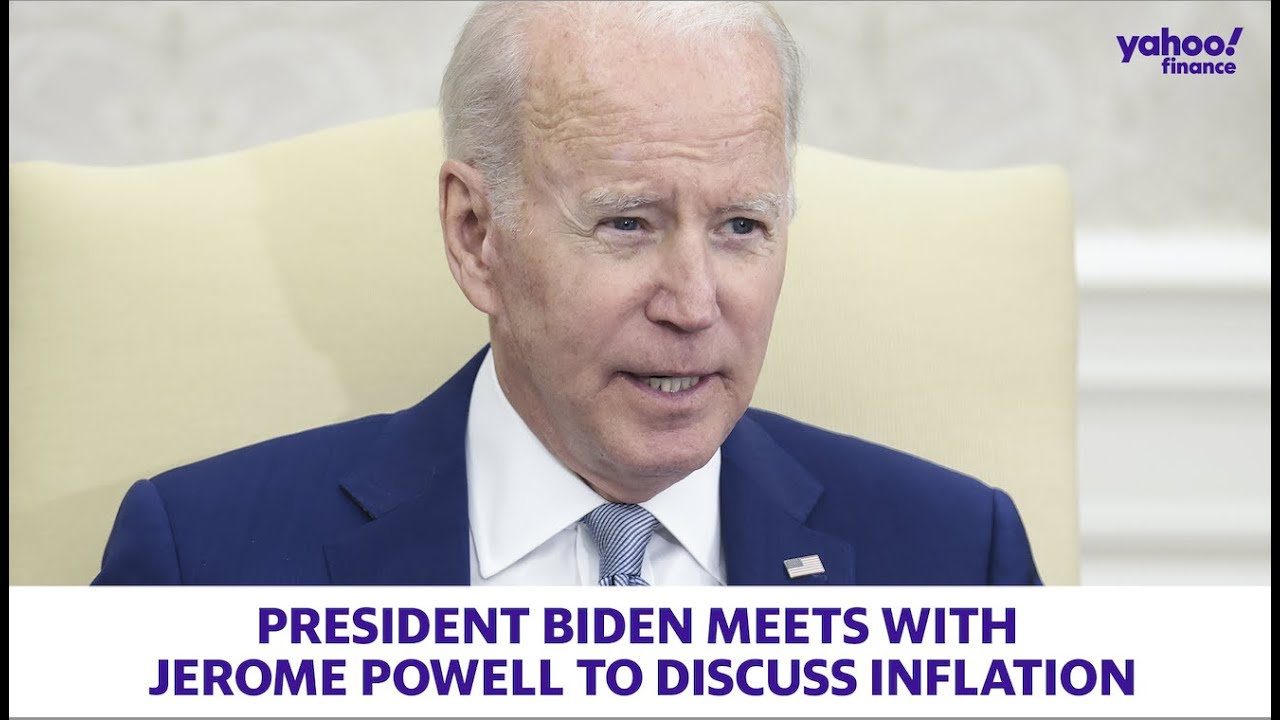 rewrite this title President Biden met with Jerome Powell to discuss inflation