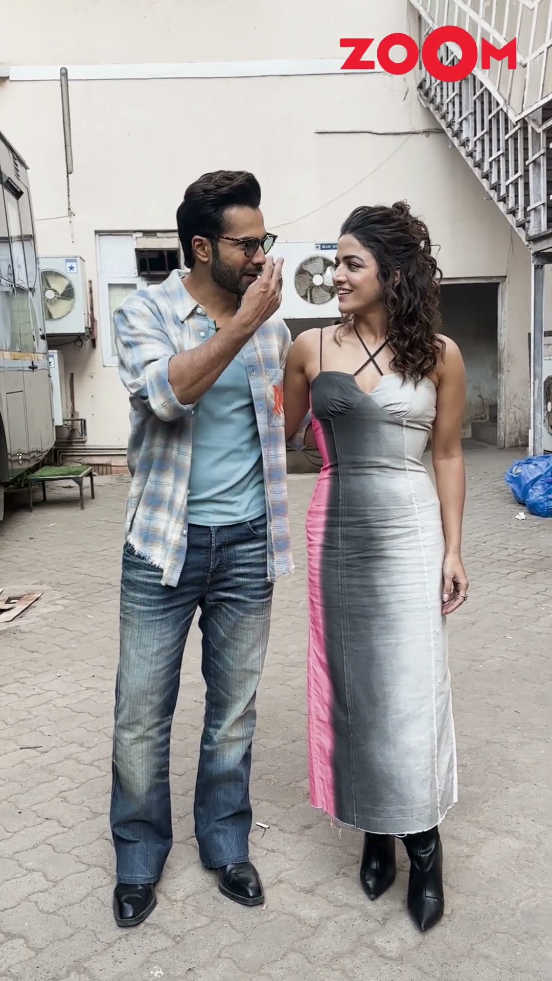 Varun Dhawan-Wamiqa Gabbi POSE for the paps while promoting Baby John ? #varundhawan #wamiqagabbi
