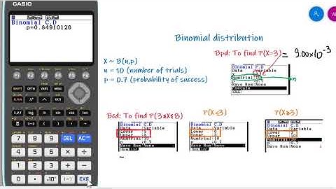 Binomial distribution CASIO fx-CG50 (Bpd Bcd) GDC
