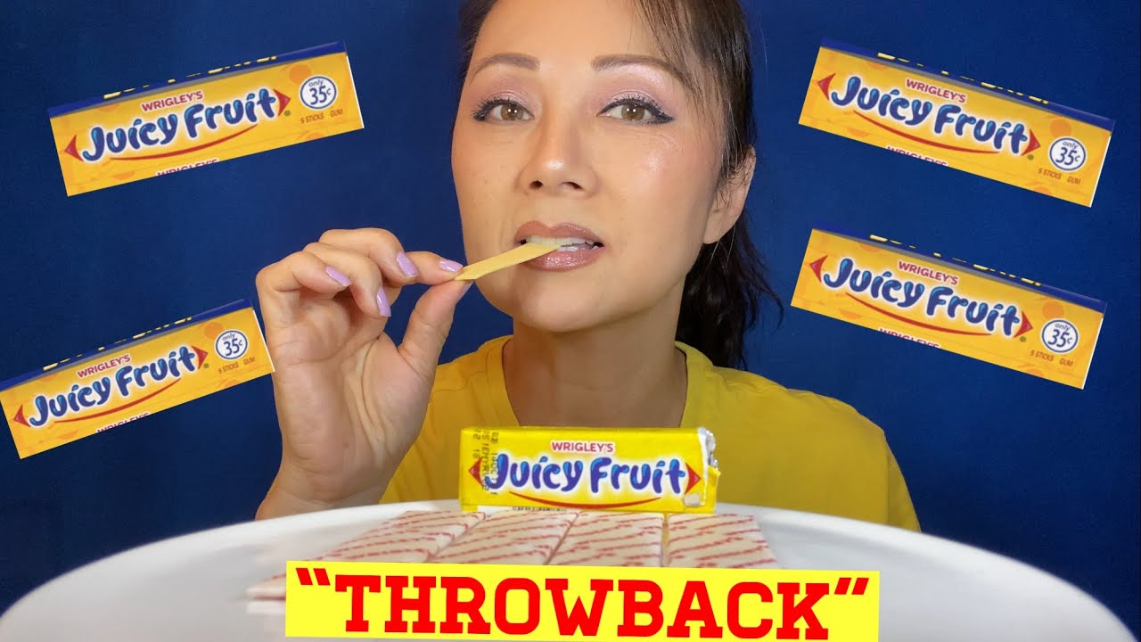 THROWBACK! ORIGINAL JUICY FRUIT GUM HONEST REVIEW GUM SNAPPING CRACKING POPPING CHEWING SOUNDS