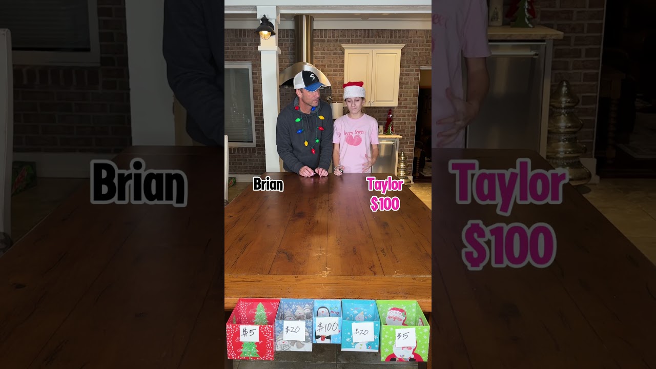 Dad vs. daughter Christmas money game! 