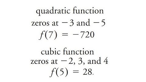 Grade 12 Advanced Functions - Finding the equation of a polynomial function (ch 3.3)