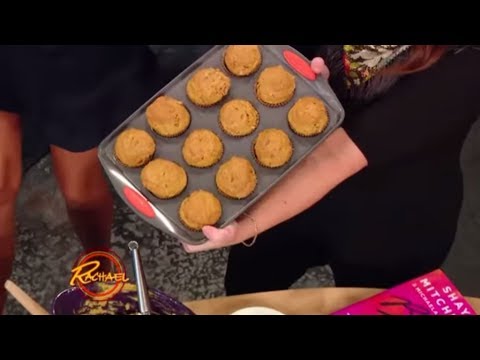 shay-mitchell's-pumpkin-spice-raisin-and-walnut-muffins-|-the-rachael-ray-show