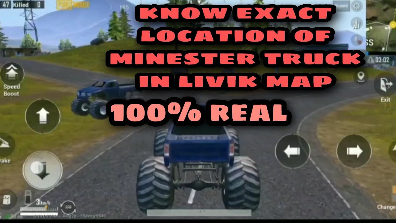 Find monster truck location in pubg mobile livik map