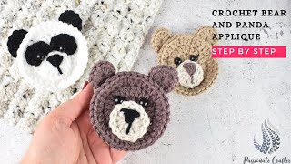 Super easy crochet bear and panda applique pattern for beginners screenshot 3