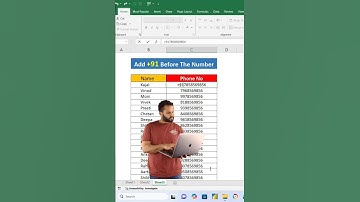 How to add +91 before Phone no #excel #advancedexcel #excelforfresher