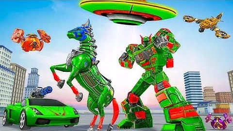 Police Horse Transform Robot Car - robot dinosaur games। android gameplay FHD