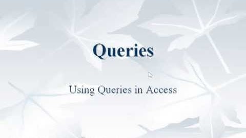7. Ms Access 2003 Tutorials in Urdu - Database Queries Urdu Tutorials