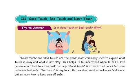 Good touch Bad touch / Class 4 th / TN samacheer kalvi / first term first lesson.