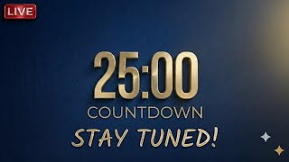 25 Minute Countdown Timer ⏰ | With Alarm | No Music | Study, Work, Focus & Pomodoro Timer