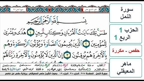 سورة النمل - الحزب 1 - الربع 1 - حفص - ماهر المعيقلي - مكررة