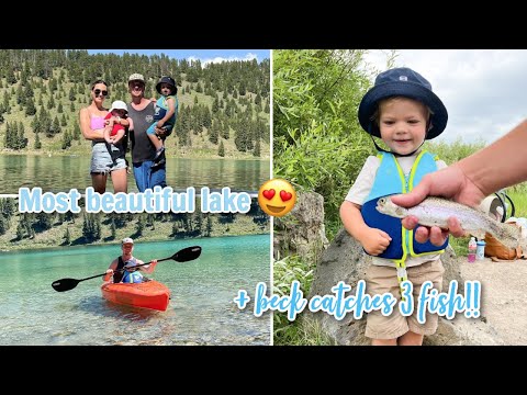 2 year old catches his first fish!! + We went to the prettiest lake!