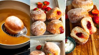 Finally, I'm Sharing my Easy Jam Doughnut Recipe (Bakery Style!) Soft, fluffy and no eggs!