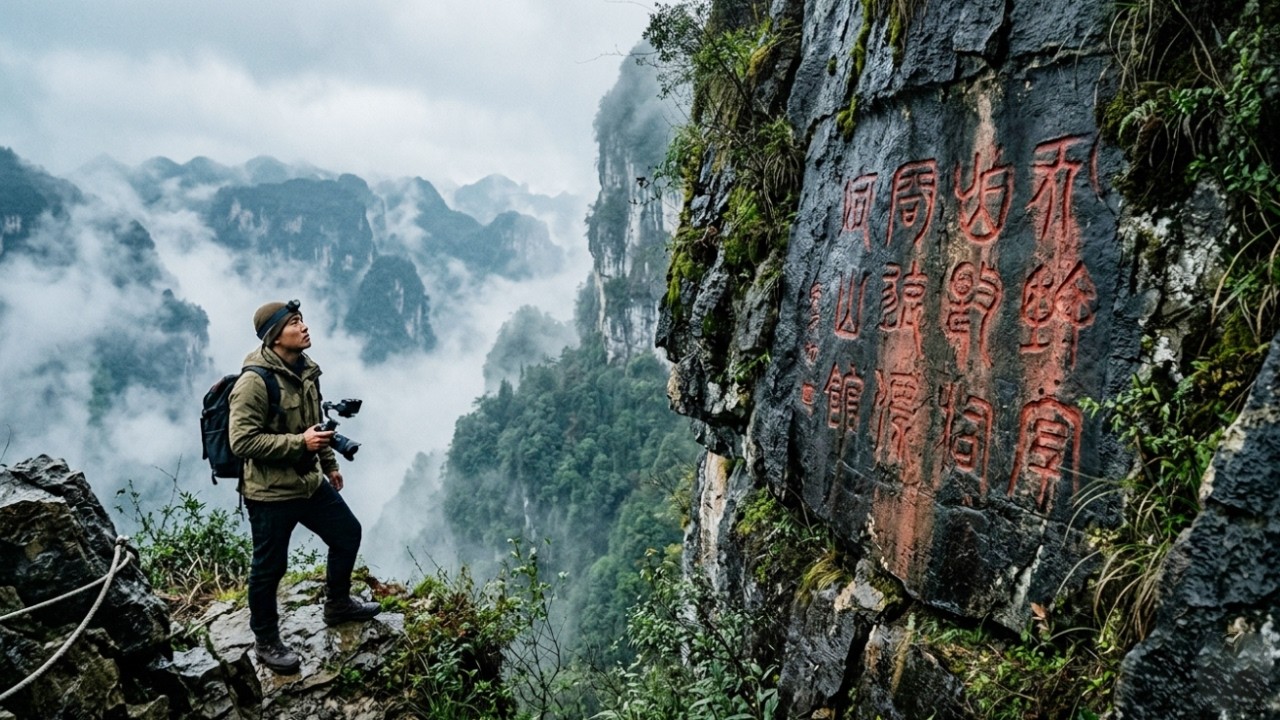 贵州深山崖壁上发现神秘天书，千百年来无人破解，至今悬赏1000000，上面到底写的什么？【乡村阿泰】 - YouTube