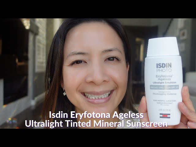 Isdinn Eryfotona Ageless Ultralight Tinted Mineral Sunscreen Wear Test -  YouTube