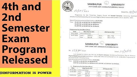 4th Semester Exam Timetable |2nd Semester Exam Timetable Or Program Released |2nd & 4th Sem exam