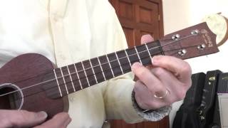 C blues on ukulele with simple riff- Tutorial chords sheet