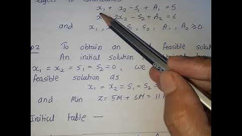 Artificial Variable BIG M Method(Part-1)(Lecture 9)