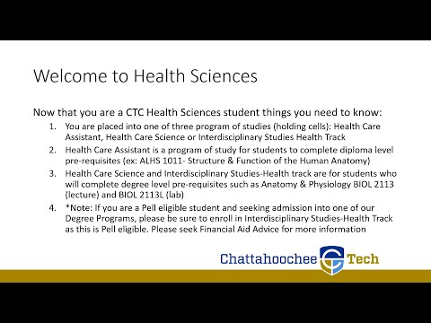 NSO Health Sciences Advising Video 2021