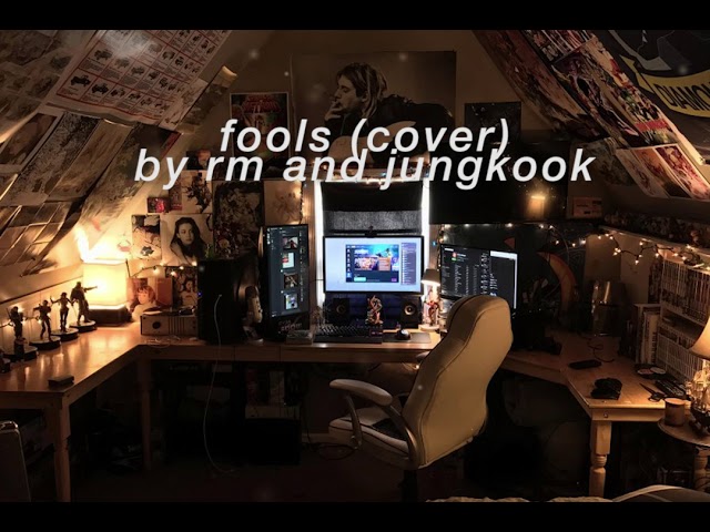 fools (cover) - rm and jungkook but they're indie artists recording a youtube cover next door class=