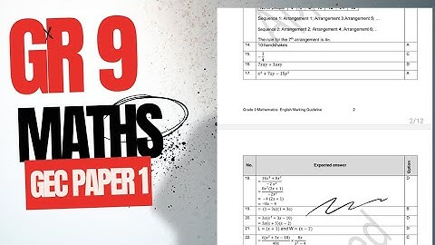 Grade 9 Maths P1 GEC 2024 | Part 3