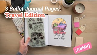 Travel Themed Bullet Journal Spread: 3 Page Ideas