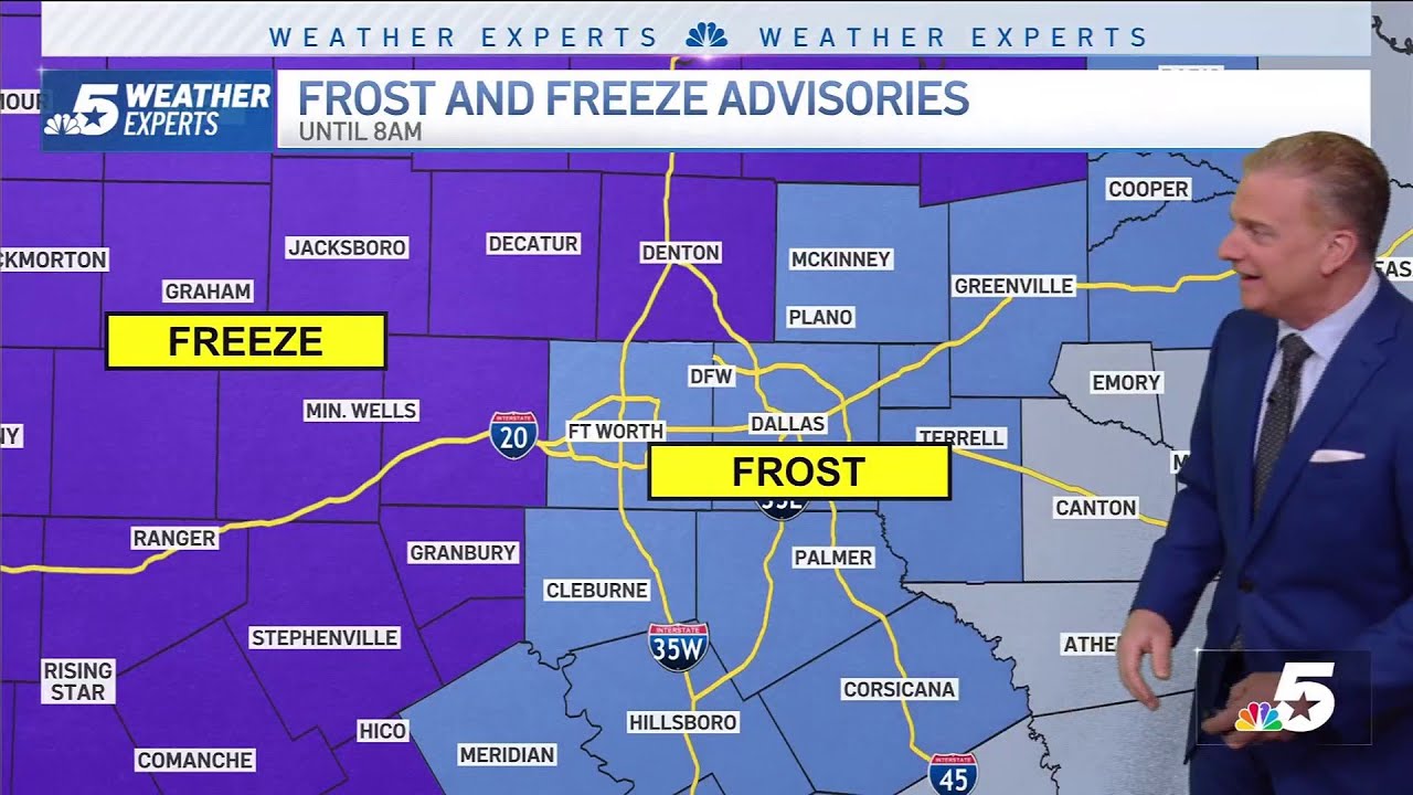 NBC 5 Forecast: Freeze, Frost advisories in effect this morning, warmer ...