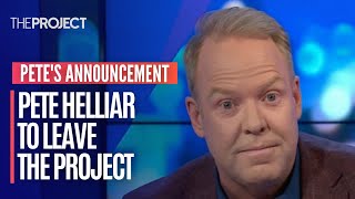 Pete's Announcement: Pete Helliar To Leave The Project