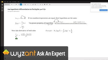 Use logarithmic differentiation to find derivative of x^(1/x)
