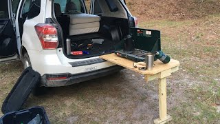 Subaru Forester Camping set up  Bed to Table conversion