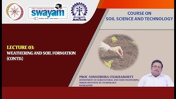 Lecture 03: Weathering and Soil Formation (Contd.)