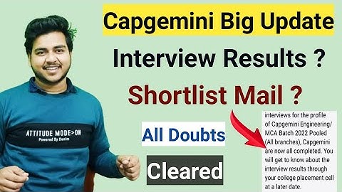Capgemini All Doubts Cleared in One Video | Selection or Rejection Mail | Interview Result |