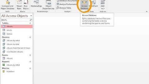 Microsoft Access 2013 - Module 5: Database Storage Database Splitting